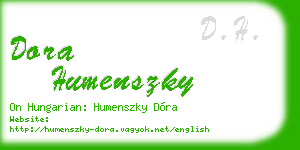 dora humenszky business card