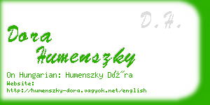 dora humenszky business card